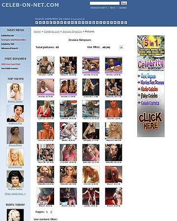 Celebrities on Net Screencap